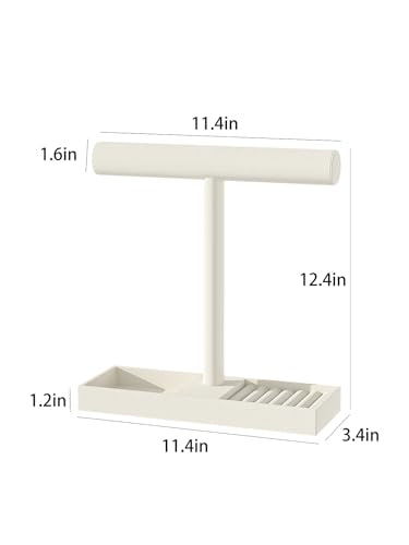 Bracelet and Necklace Holder,Velvet Jewelry Necklace Display Organizer Stand,bracelet Holder for Selling,Bracelet and Necklace Storage Tree (Style 1（Beige）) - style: Style 1（Beige）