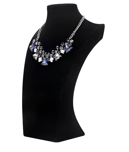 Polmart H4 Necklace Display Bust (Black Velvet, 13 ½”H)