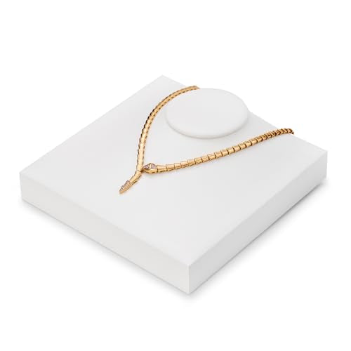 Small PU Leather Jewelry Bust Portrait Necklace Pendant Display Stand Trade Show Jewelry Mannequin USP-TT16613-new (White) - size: 6.3" x 6.3" x 1.97"