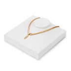 Small PU Leather Jewelry Bust Portrait Necklace Pendant Display Stand Trade Show Jewelry Mannequin USP-TT16613-new (White) - size: 6.3" x 6.3" x 1.97"