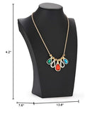 Polmart H2 Necklace Display Bust (Black Leatherette, 10”H) - color: Black Leatherette, size: 10"h