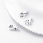 200 PCS Silver Lobster Claw Clasps, Small Alloy Lobster Clasps with Metal Storage Box Lobster Clips for DIY Keychains Bracelets Necklaces Crafts Jewelry Making (12×7mm, Silver) - color: Silver