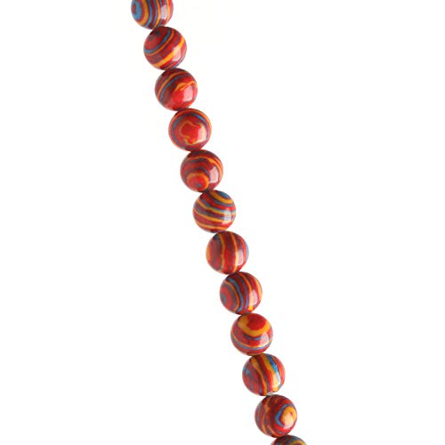 Natural Stone Beads Red Malachite 8mm Polished Round Smooth Gemstone Beads for Jewelry Making 15 Inch(Red Malachite,8mm) - color: Red Malachite, size: 8mm