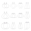 UNICRAFTALE 72Pcs 12 Style Stainless Steel Color Hoop Earring Findings - 304 Stainless Steel Beading Metal Rings - Triangle Teardrop Shaped for Earring Making - size: 26~44.5mm