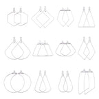 UNICRAFTALE 72Pcs 12 Style Stainless Steel Color Hoop Earring Findings - 304 Stainless Steel Beading Metal Rings - Triangle Teardrop Shaped for Earring Making - size: 26~44.5mm
