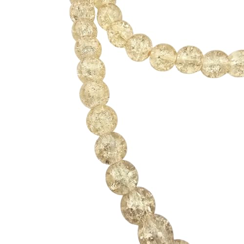 DandS ltd Crackle Lampwork Glass Beads for Jewelry Making, Beige, Vibrant DIY Bracelets, Necklaces, Earrings, Beading Supplies & Craft Kits for Handmade Jewelry, 80pcs 0.39 inch (10mm), #J268-10 - color: Beige