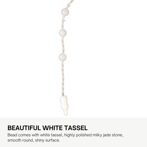 Tasbih Premium Muslim Prayer Beads Made with Natural Stone Beads for Daily Misbaha and Meditation (4mm (99 Beads), Jade, Milky) - color: Jade, Milky, size: 4mm (99 Beads)