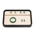 Oirlv Jewelry Display Tray for Vendors Velvet Jewelry Tray with Compartments for Rings and Bracelets(Beige) - color: Beige P21603