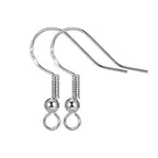 Hypoallergenic Fish Hooks Earrings - 120 PCS/60 Pairs White Gold Plated Ear Wires Fish Hooks for Jewelry Making, Jewelry Findings Parts with 120 PCS Rubber Earring Backs Stopper for DIY Earrings - color: Regular White Gold