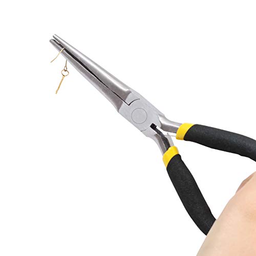 Mini Needle Nose Pliers for Jewelry Making 6 Inch Small Long Nose Pliers Long Tapered Jaw Non Serrated Precision Pliers Jewelry Making Tool for Wire Bending Small Object Gripping - size: Needle Nose