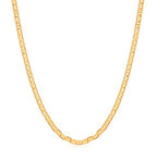 Barzel 18K Gold Plated Mariner Chain Necklace for Women, Flat Marina - Made in Brazil - color: 3MM Gold, size: 18 Inches