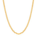 Barzel 18K Gold Plated Mariner Chain Necklace for Women, Flat Marina - Made in Brazil - color: 3MM Gold, size: 22 Inches