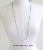 Handmade Matte Turquoise Seed Bead Necklace, Thin 1.5mm Single Strand