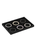 Drawer Jewelry Organizers And Storage,Velvet Bracelet And Ring Display Small Tray,Dresser Jewelry Drawer Organizer Inserts Containers,Earring And Necklace Holder Box (Black 6 Grids) - style: Black 6 Grids