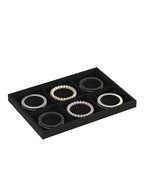Drawer Jewelry Organizers And Storage,Velvet Bracelet And Ring Display Small Tray,Dresser Jewelry Drawer Organizer Inserts Containers,Earring And Necklace Holder Box (Black 6 Grids) - style: Black 6 Grids