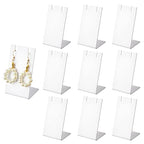 PH PandaHall 10pcs Acrylic Earring Stand, White Jewelry Display Earring Holder L-shape Earrings Organizer for Dangling Earrings Necklace Jewelry Shows Retail Props, 1.7x1.4x3inch - color: White