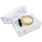 TheDisplayGuys - 25-Pack #10 Cotton Filled Cardboard Paper Jewelry Boxes Gift Case - Marble White (1.9" x 1.3" x 0.7") - for Shipping or Storage - size: 1 Count (Pack of 25), style: 1.9" x 1.3" x 0.7" (#10)