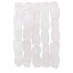 Natural Large White Crystal Cube Stone Beads 8x11mm 38cm/str Loose Semi Gemstone Stone Square Beads for Making Bracelets Necklace - color: White Crystal