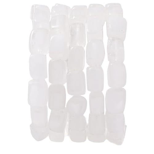Natural Large White Crystal Cube Stone Beads 8x11mm 38cm/str Loose Semi Gemstone Stone Square Beads for Making Bracelets Necklace - color: White Crystal