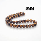 100Pcs Natural Stone Beads 6mm Yellow Tiger Eye Round Gemstone Loose Beads with Elastic Bracelet String for Bracelets Necklace Jewelry Making - color: Yellow Tiger Eye, size: 6mm