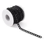 Craftdady 16.4 Feet Aluminum Curb Chain Link Black Twisted Cable Cross Chain Unwelded 12x7mm with Spool for Bracelet Necklace Tassel Earring Jewelry Making - color: Black, 12x7mm