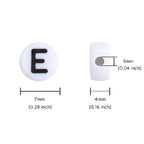 100Pcs Letter Beads 4x7mm White Round Acrylic Alphabet Beads Letter E Beads for Jewelry Making DIY Bracelets Necklaces Key Chains - color: E 100Pcs