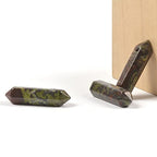 Dragon Blood Jasper 32mm Natural Gemstone Hexagonal Wand Jewelry Making Crystal Pointed Chakra Reiki Healing Beads 2mm Hole Drilled(Pack of 10) - color: Dragon Blood Jasper