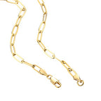 PAVOI 14K Gold Plated Curb Paperclip Box Sphere Bead Snake Herringbone and Figaro Chain Adjustable Necklace - style: Paperclip-L