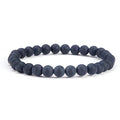 Cherry Tree Collection - Small, Medium, Large Sizes - Gemstone Beaded Bracelets For Women and Men - 6mm Round Beads - color: Black Agate Matte, size: Medium