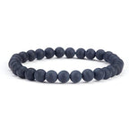 Cherry Tree Collection - Small, Medium, Large Sizes - Gemstone Beaded Bracelets For Women and Men - 6mm Round Beads - color: Black Agate Matte, size: Small