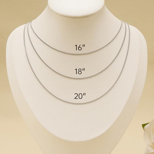 SMYHTGLIF Silver Stainless Steel Chain Necklace Bulk 12 Pcs Curb Cuban Necklace Chain for Jewelry Making - color: Silver Curb, size: 18 Inches