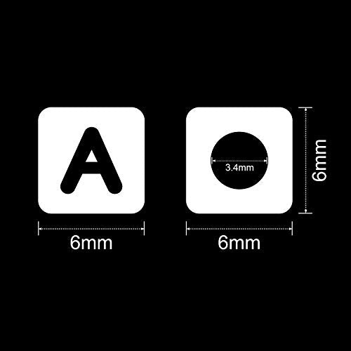 Augshy 700PCS White Letter Beads Alphabet Beads for Making DIY (6mm) - style: Alphabet Style