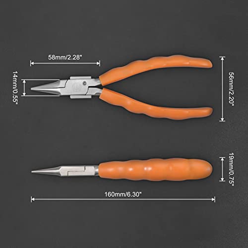 6" Chain Nose Stainless Steel Pliers - Eyeglasses Repair & Adjustment Tools with Screwdriver and Glasses Cloth - style: Chain Nose Plier