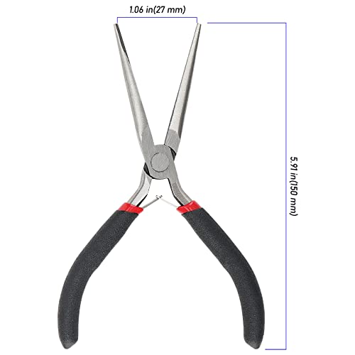 10 PCS 6 Inch Extra Long Needle Nose Pliers, Mini Precision Jewelry Pliers with Comfort Grip, Needle Nose Pliers for Jewelry Making, Repair, Crafts - size: 6 Inch 10 PCS
