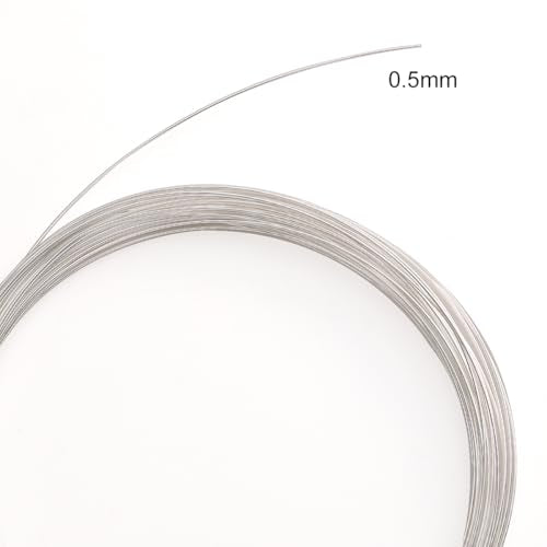 BEADIA Silver Plated Wire 0.5mm 10 Meters Bead Cord for Bracelet Necklace Charm Beading Jewelry Making Findings - size: 0.5mm, style: Silver