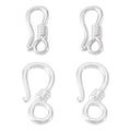 925 Sterling Silver Toggle S Hook Clasp 4 Pcs Metal Raindrop S Link Connector Jewelry End Clasp Connectors Clip 14mm for Bracelet Purse Making DIY Crafts - color: Sterling Silver/Double-Hook Clasp