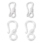925 Sterling Silver Toggle S Hook Clasp 4 Pcs Metal Raindrop S Link Connector Jewelry End Clasp Connectors Clip 14mm for Bracelet Purse Making DIY Crafts - color: Sterling Silver/Double-Hook Clasp