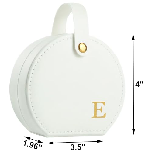 Travel Jewelry Case, Elegant Half-Moon Design with Golden Accents, Detachable Handle, White Personalized Accessory Organizer, Fashion-Forward Gift for Women and Teens(E) - style: E