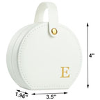 Travel Jewelry Case, Elegant Half-Moon Design with Golden Accents, Detachable Handle, White Personalized Accessory Organizer, Fashion-Forward Gift for Women and Teens(E) - style: E