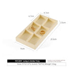 Dark Blue Jewelry Display Tray Ring Necklace Earring Bangle Organizer Multifunctional Storage Case for Jewelry Showcase (Long 6 Grids Tray(beige)) - color: 28-6 Gird Tray