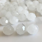 440Pcs 4mm Faceted White Glass Beads for Jewelry Making, Bracelets, Earrings, Wind Chimes, Suncatchers - color: White, size: 4mm