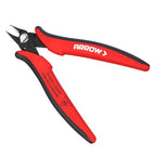 ARROW Micro Wire Cutters, 5" Precision Flush Cutters with Streamlined Handle and Ultra-Sharp Cutting Edge, Side & Diagonal Flush Cut Pliers for Electronics, Jewelry, Crafts, Zip Ties and Soft Wires