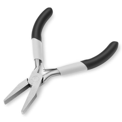 Flat Nose Pliers Jewelry Pliers 5 Inch Mini Wire Cutters Smooth Jaw Plier for Bending Straightening Ring Opening