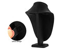 Polmart Modern Necklace Display Bust (Black Leatherette, 10 ¼”H) - color: Black Leatherette, size: 10 ¼”H