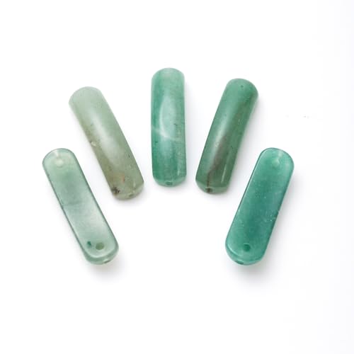 5PCS Natural Green Aventurine Stone Rectangle Curved Beads Gemstone Pendants Connectors for DIY Bracelet Neclace Jewelry Making - color: Green Aventurine