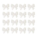 100pcs White Acrylic Bow Beads Imitation Pearl Bowknot Beads for Hair Clip Earring Phone Charms DIY Craft Making