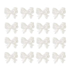 100pcs White Acrylic Bow Beads Imitation Pearl Bowknot Beads for Hair Clip Earring Phone Charms DIY Craft Making
