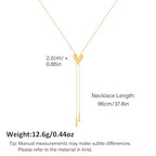 Gold Silver Necklace for Women Y Chain Adjustable Gold Long Necklaces Fashion Dainty Jewelry - color: gold F