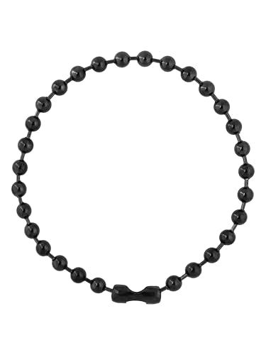 Sacina Y2k Aesthetic Emo Beaded Ball Chain Necklace, Gothic Punk Grunge Necklace, Christmas Jewelry Gift - color: Black, size: 18 in