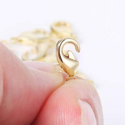 Wholesale Pack- Gold Plated 50 PCS 9mm Small Lobster Clasps and 100 PCS 4mm Open Jump Rings for Jewelry Making & Finding